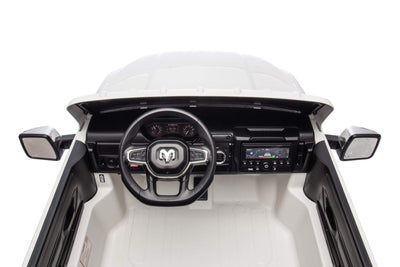 White Complete Edition XXL 2-Seater 4x4 RAM 3500 Ride-On Truck.