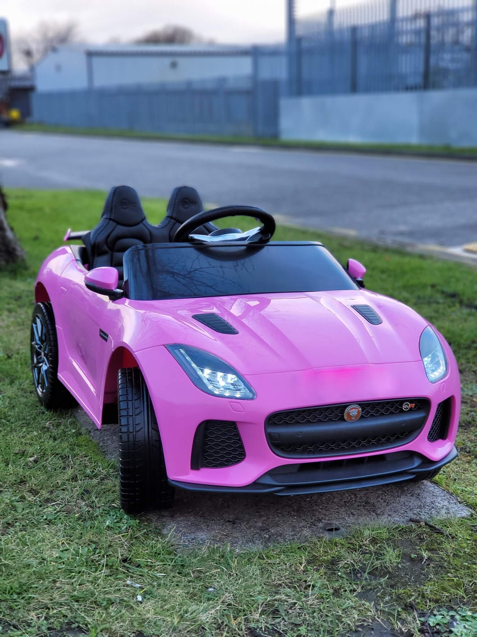 Pink Jaguar F Type Kids Licensed Ride-On Car with Rubber Wheels, Bluetooth, RC image 9