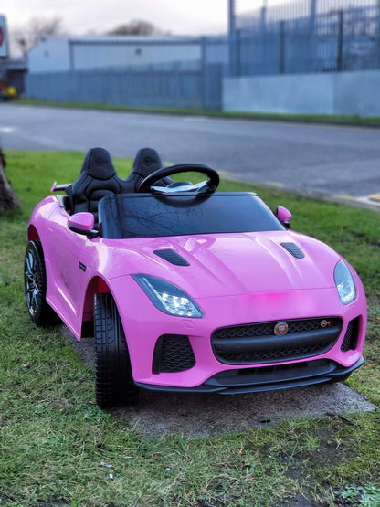 Pink Jaguar F Type Kids Licensed Ride-On Car with Rubber Wheels, Bluetooth, RC image 9