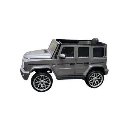 12V Luxury Matte Grey Edition Mercedes Benz AMG G63 Ride-On SUV W/ Rubber Wheels, Leather Seat, Bluetooth & RC.