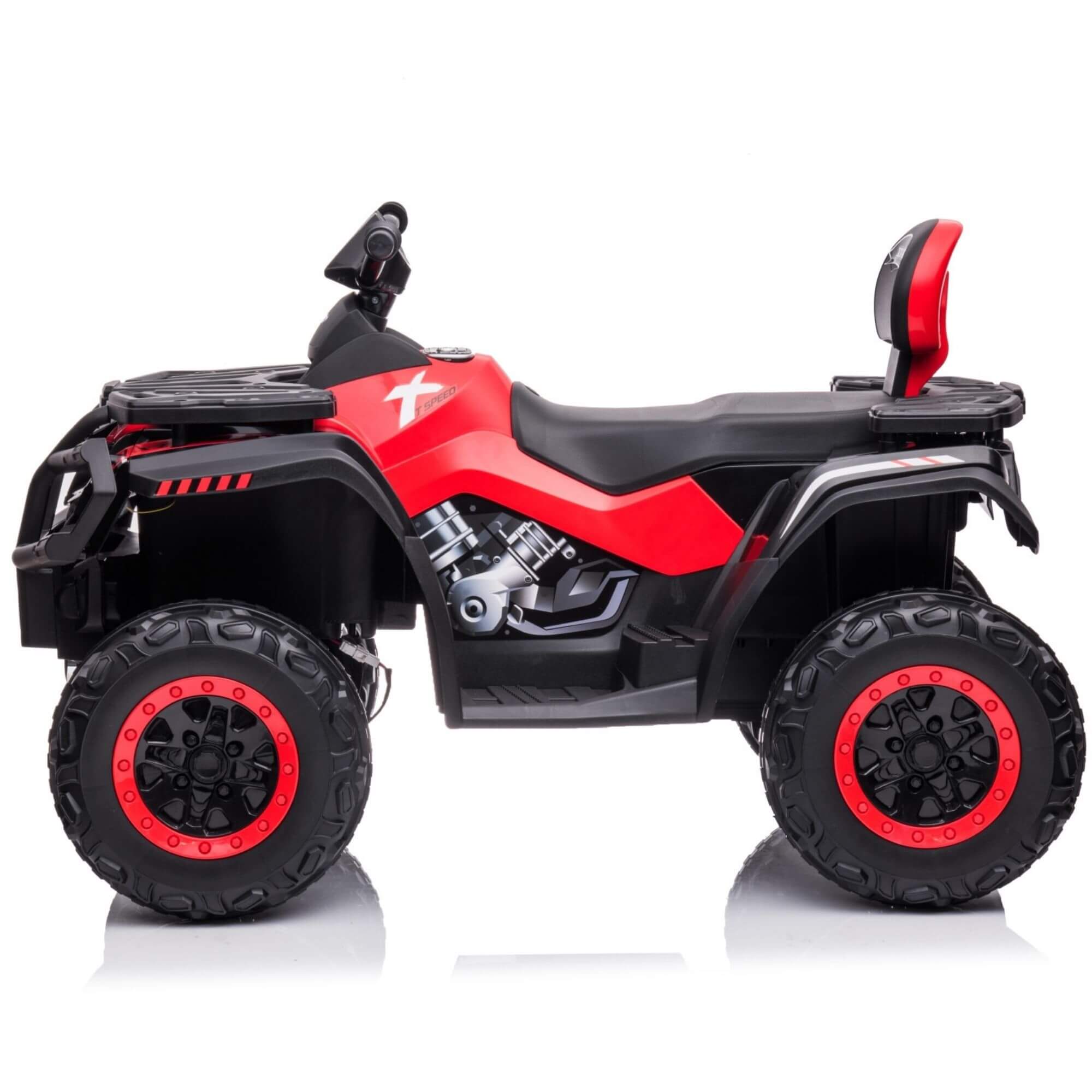 Upgraded Titan Edition 24V Kids’ 4x4 Ride-On Quad ATV with Rubber Tires, Leather Seat, BT image 10