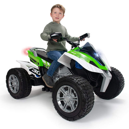 INJUSA XXL Rage Edition 24V Kids Powered Quad /ATV With Rubber Wheels - 11Km/ Hr image 5