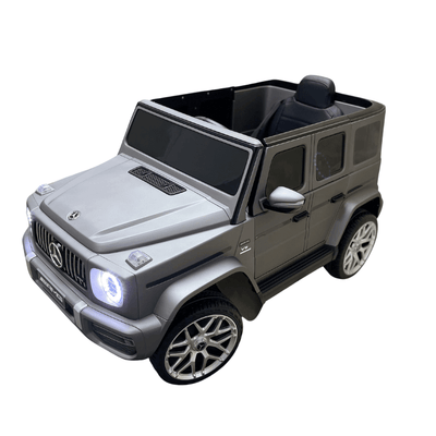 12V Luxury Matte Grey Edition Mercedes Benz AMG G63 Ride-On SUV W/ Rubber Wheels, Leather Seat, Bluetooth & RC.