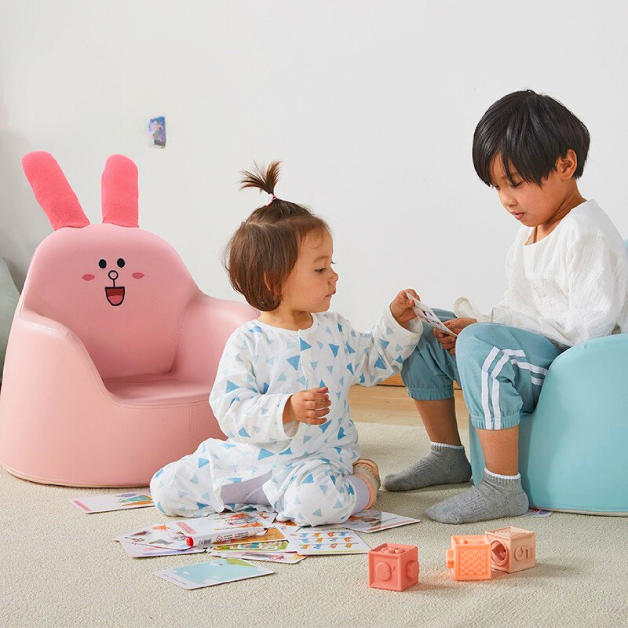 Kids and Toddlers Cozy Soft Sofa/Chair Panda Edition - Blue image 13