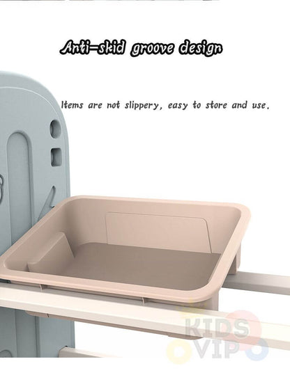 Kids and Toddlers Toy Storage/Organizer with Bins and Bookshelves - Pink image 15