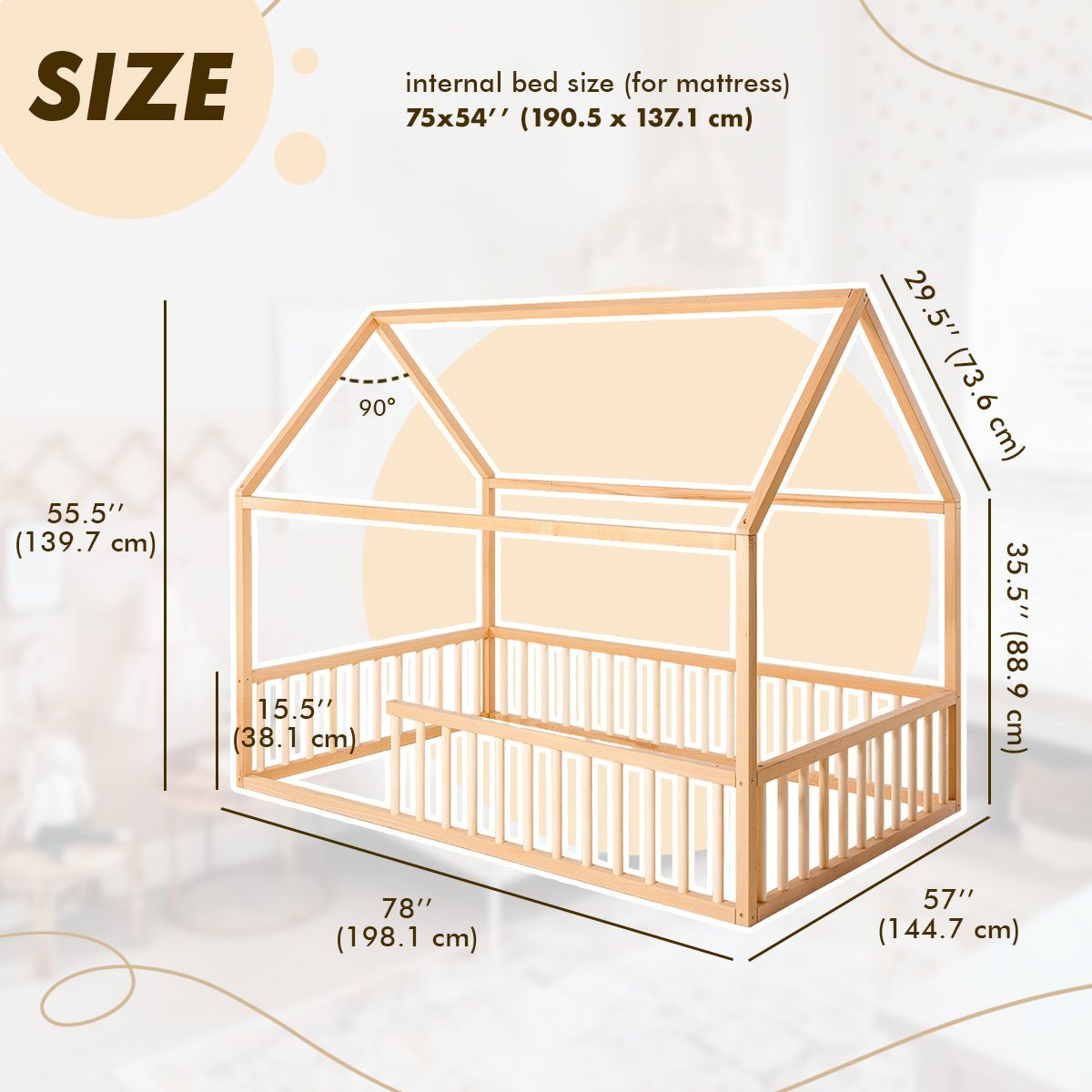 House Bed For Kids and Toddlers from 1 y.o.