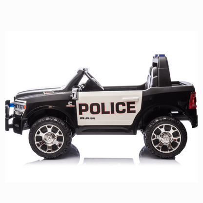 24V Kids' Police Edition XXL 2-Seater 4x4 RAM 3500 Ride-On Truck W/ Siren, EVA Rubber Wheels, Music & RC