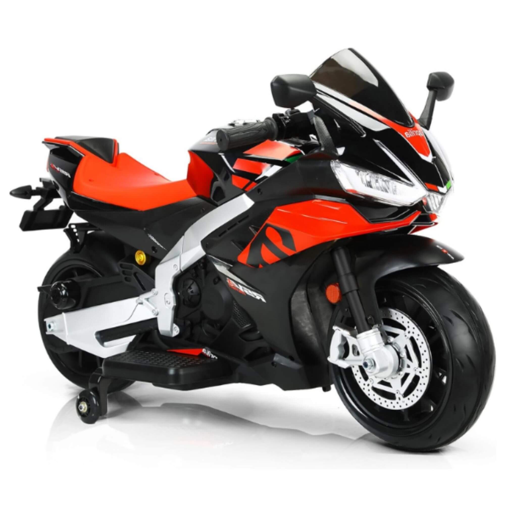 Upgraded Aprilia RSV4 12V Super Motorcycle With Music, Lights and Rubber Wheels