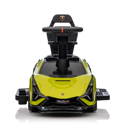 Green Complete Edition Lamborghini Sian 3-in-1 Push Car / Stroller W/ Detachable Handle, Safety Guards, Lights & Music