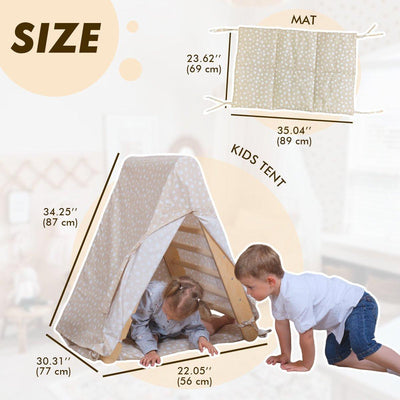 Play Tent Cover with Mat for Climbing Triangle Ladder.