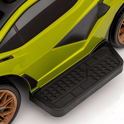 Green Complete Edition Lamborghini Sian 3-in-1 Push Car / Stroller W/ Detachable Handle, Safety Guards, Lights & Music.