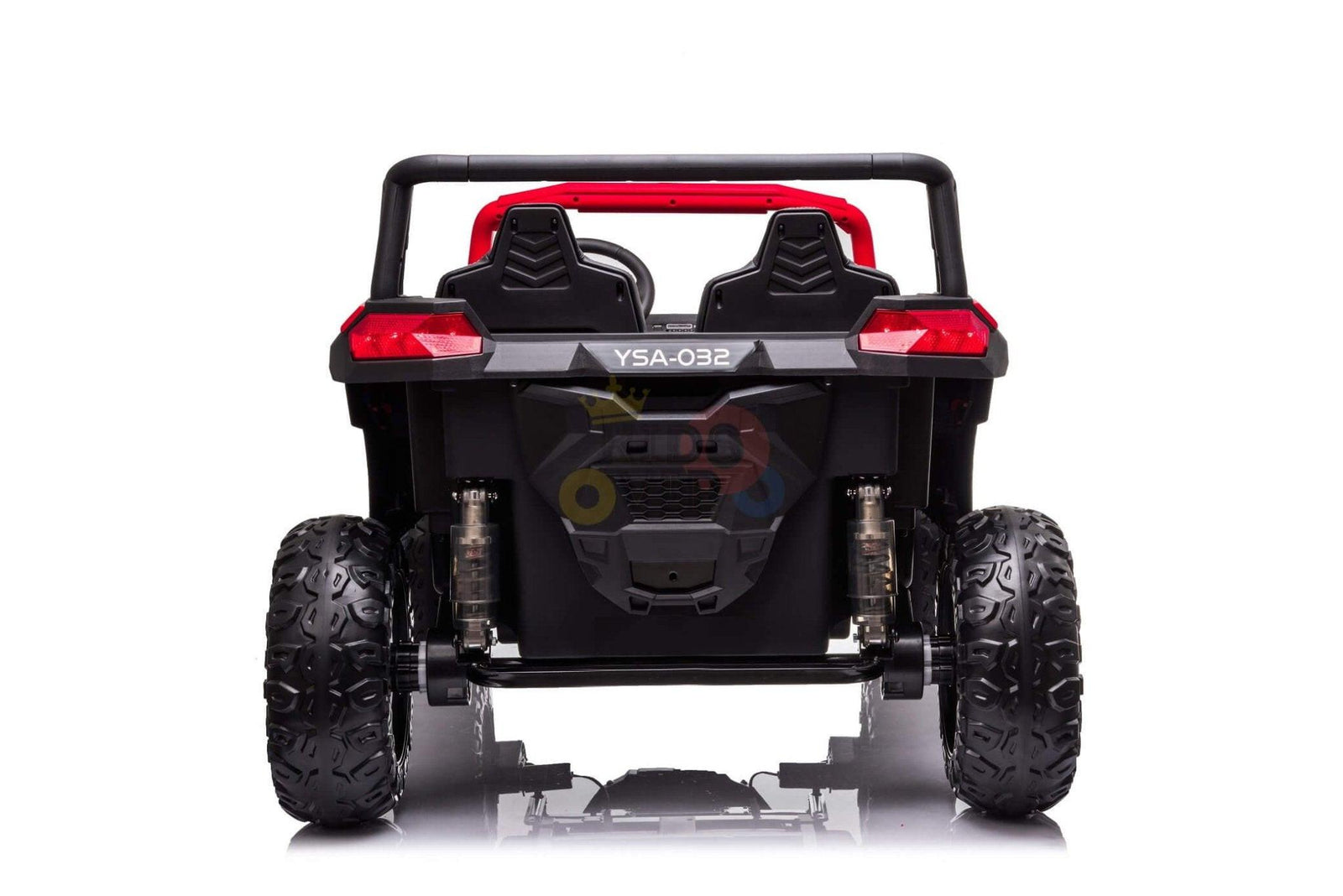 Red 2-Seater XXL Edition Blade BT 24V/4WD Kids' Exclusive Buggy/UTV With Rubber Wheels, Leather Seats, Music & RC.
