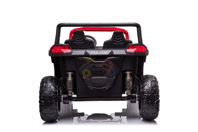 Red 2-Seater XXL Edition Blade BT 24V/4WD Kids' Exclusive Buggy/UTV With Rubber Wheels, Leather Seats, Music & RC.