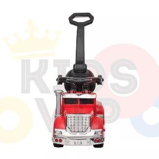 6V Red Big Rig Edition 3-in-1 Convertible Ride-on Truck and Push-Car W/ Remote Control.