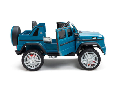 12V Blue Luxury Mercedes Maybach G650s Kids' 4x4 Ride-on SUV W/ Rubber Wheels, Music & RC.