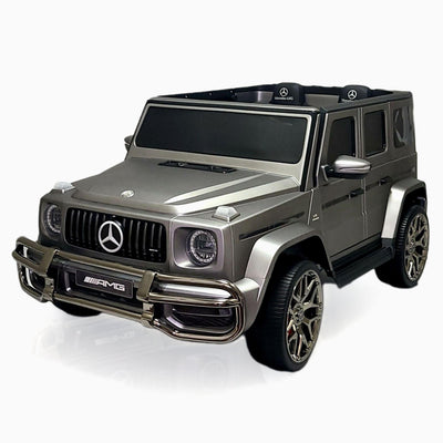 24V Exclusive Matte Grey Mercedes Benz G63 2-Seater 4x4 Kids' Ride-on SUV W/ EVA Wheels, Leather Seats, Light-up Logo, BT & RC.