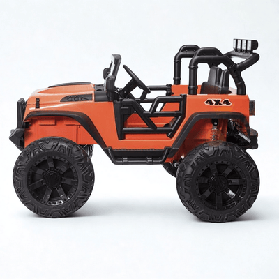 Orange 24V EVA Big Wheels Edition Kids’ Ride-On Truck W/ Rubber Wheels, Music & RC.