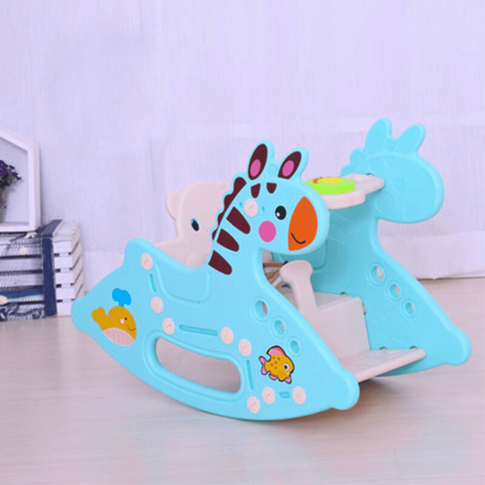 Toddlers' and Infants' Rocking Zebra Edition Chair - Blue.