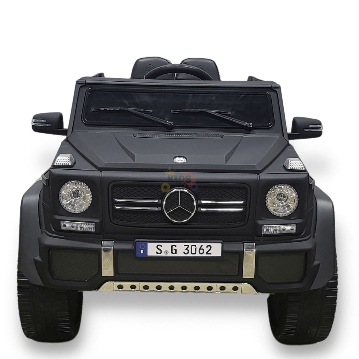 12V Matte Black Luxury Mercedes Maybach G650s Kids' 4x4 Ride-on SUV W/ Rubber Wheels, Music & RC.