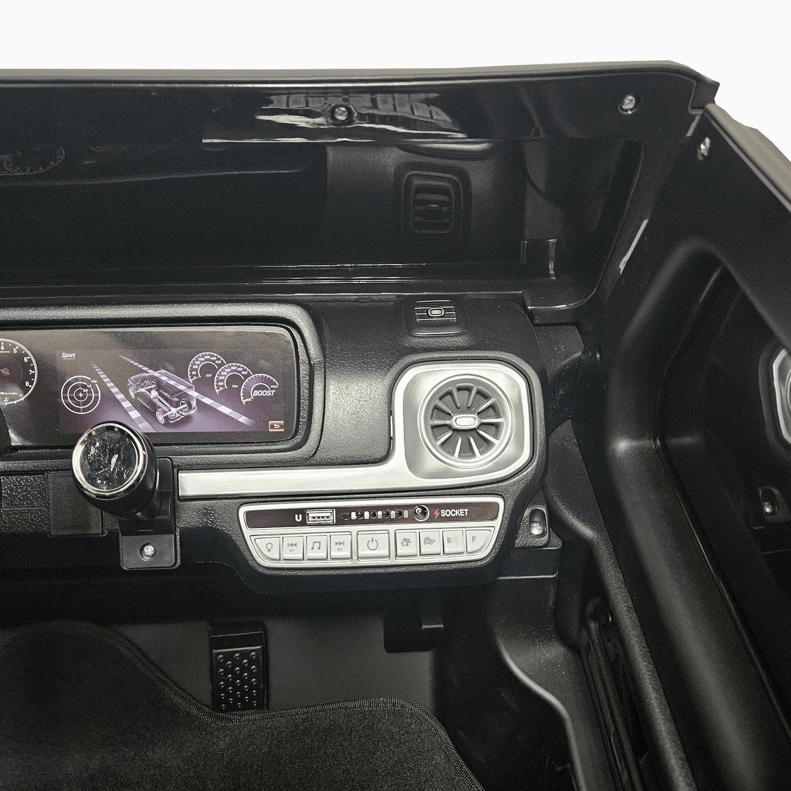 24V Exclusive Matte Black Mercedes Benz G63 2-Seater 4x4 Kids' Ride-on SUV W/ EVA Wheels, Leather Seats, Light-up Logo, BT & RC.