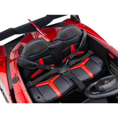 12V Red Lamborghini Veneno 4X4 Limited Edition Ride-on Car W/ EVA Rubber Wheels, Bluetooth & RC.