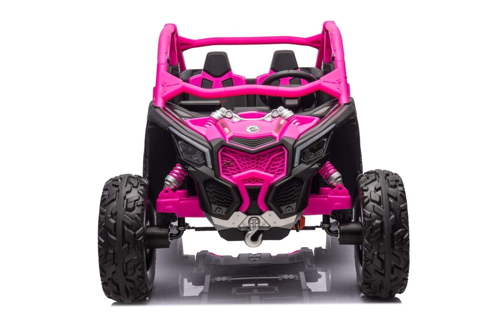 Pink Licensed LX Performance Edition 2x24V Can-Am Maverick 4WD Double 24V Battery Pack, 2-Seater Kids' Buggy W/ Music, EVA Rubber Wheels, Leather Seats & RC.