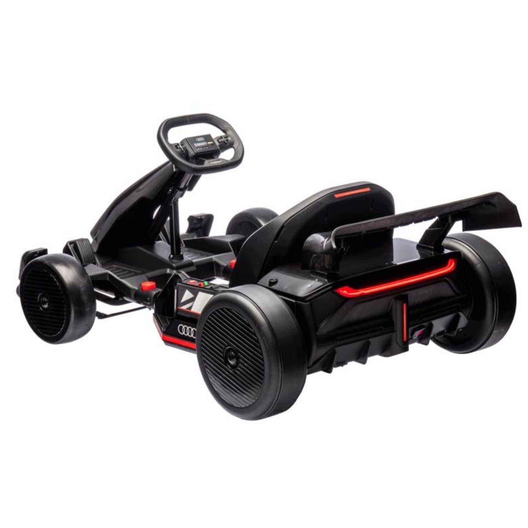 24V Black Newest Upgraded Audi Drifting Go Kart W/ 180° Drift, Bluetooth Music & Lights.