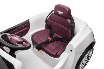 12V White Luxury Bentley Mulsanne Kids' Ride-on Car W/ EVA Rubber Wheels, Music & RC.