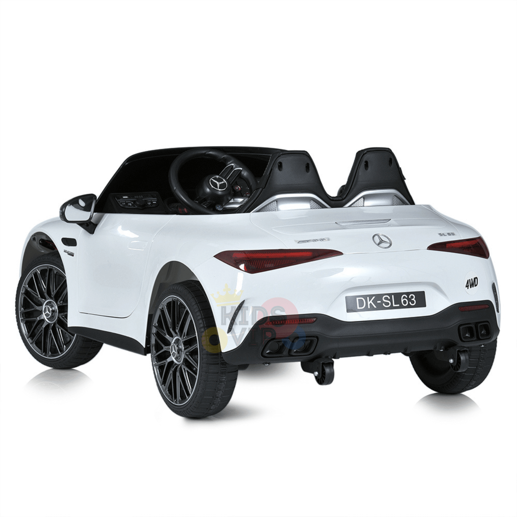12V White Mercedes Benz SL63 Kids' Exclusive 4X4 Ride-On Car W/ EVA Rubber Wheels, Music & RC.