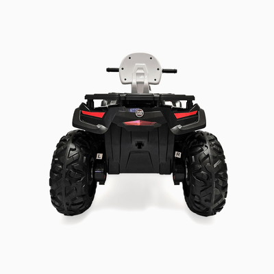 24V White Upgraded Titan Edition 4x4 Ride-On Quad ATV W/ EVA Rubber Wheels, Bluetooth Music & Lights.