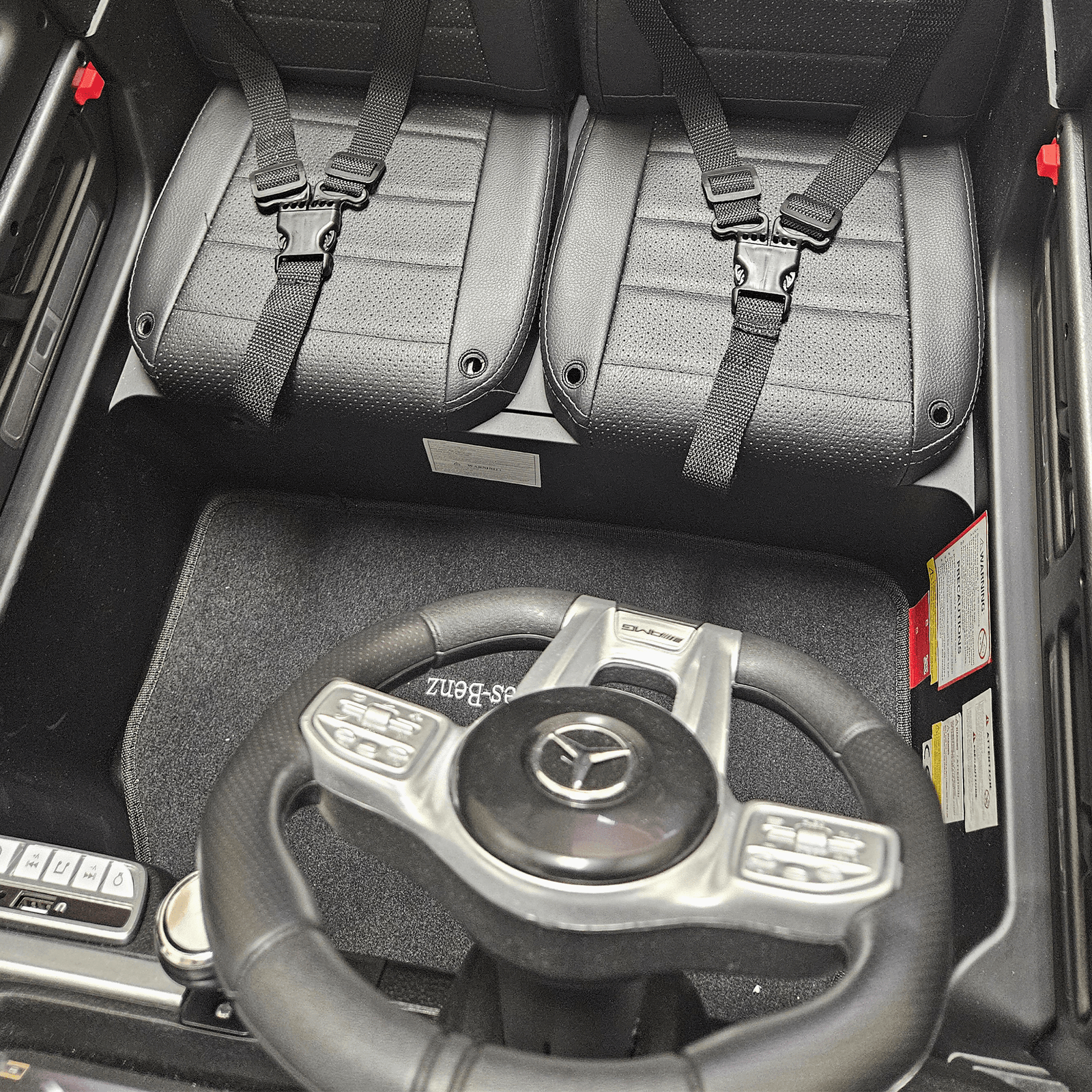 24V Exclusive Matte Black Mercedes Benz G63 2-Seater 4x4 Kids' Ride-on SUV W/ EVA Wheels, Leather Seats, Light-up Logo, BT & RC.