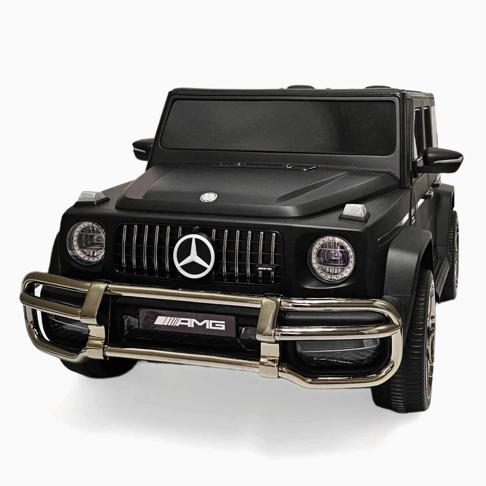 24V Exclusive Matte Black Mercedes Benz G63 2-Seater 4x4 Kids' Ride-on SUV W/ EVA Wheels, Leather Seats, Light-up Logo, BT & RC.