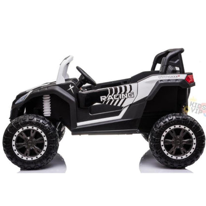 White 2-Seater XXL Edition Blade BT 24V/4WD Kids' Exclusive Buggy/UTV With Rubber Wheels, Leather Seats, Music & RC.