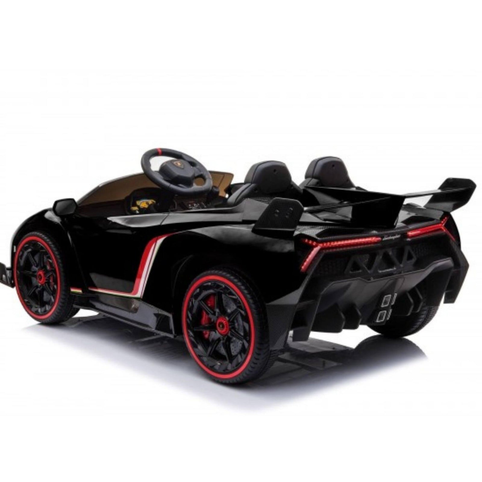 12V Black Lamborghini Veneno 4X4 Limited Edition Ride-on Car W/ EVA Rubber Wheels, Bluetooth & RC