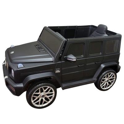 12V Luxury Matte Black Edition Mercedes Benz AMG G63 Ride-On SUV W/ Rubber Wheels, Leather Seat, Bluetooth & RC.