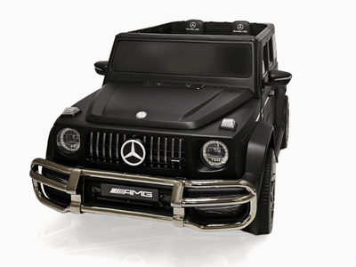 24V Exclusive Matte Black Mercedes Benz G63 2-Seater 4x4 Kids' Ride-on SUV W/ EVA Wheels, Leather Seats, Light-up Logo, BT & RC.