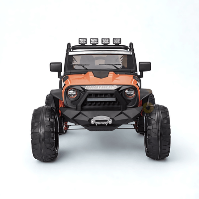 Orange 24V EVA Big Wheels Edition Kids’ Ride-On Truck W/ Rubber Wheels, Music & RC.
