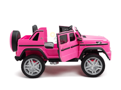 12V Pink Luxury Mercedes Maybach G650s Kids' 4x4 Ride-on SUV W/ Rubber Wheels, Music & RC.