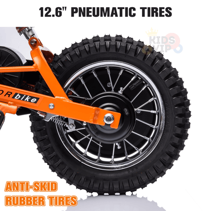 24V 250W Super Moto Off-Road Edition Ride-On Dirt Bike for Big Kids W/ Air-Filled Rubber Tires.
