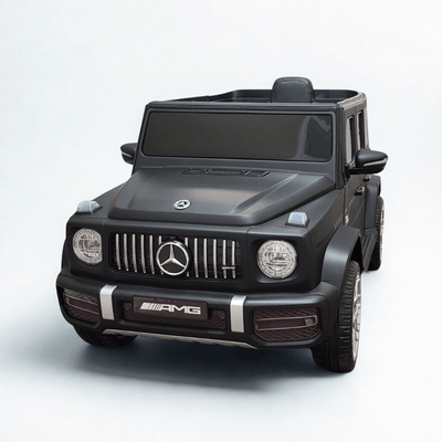 12V Luxury Matte Black Edition Mercedes Benz AMG G63 Ride-On SUV W/ Rubber Wheels, Leather Seat, Bluetooth & RC.