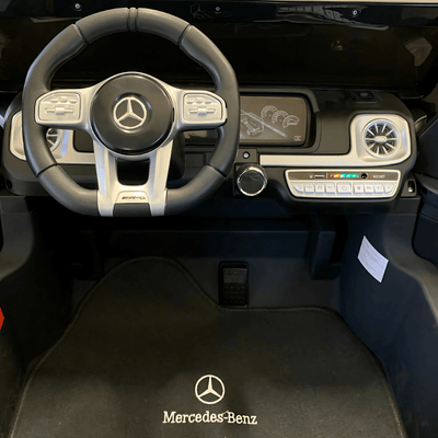 24V Exclusive Matte Black Mercedes Benz G63 2-Seater 4x4 Kids' Ride-on SUV W/ EVA Wheels, Leather Seats, Light-up Logo, BT & RC.