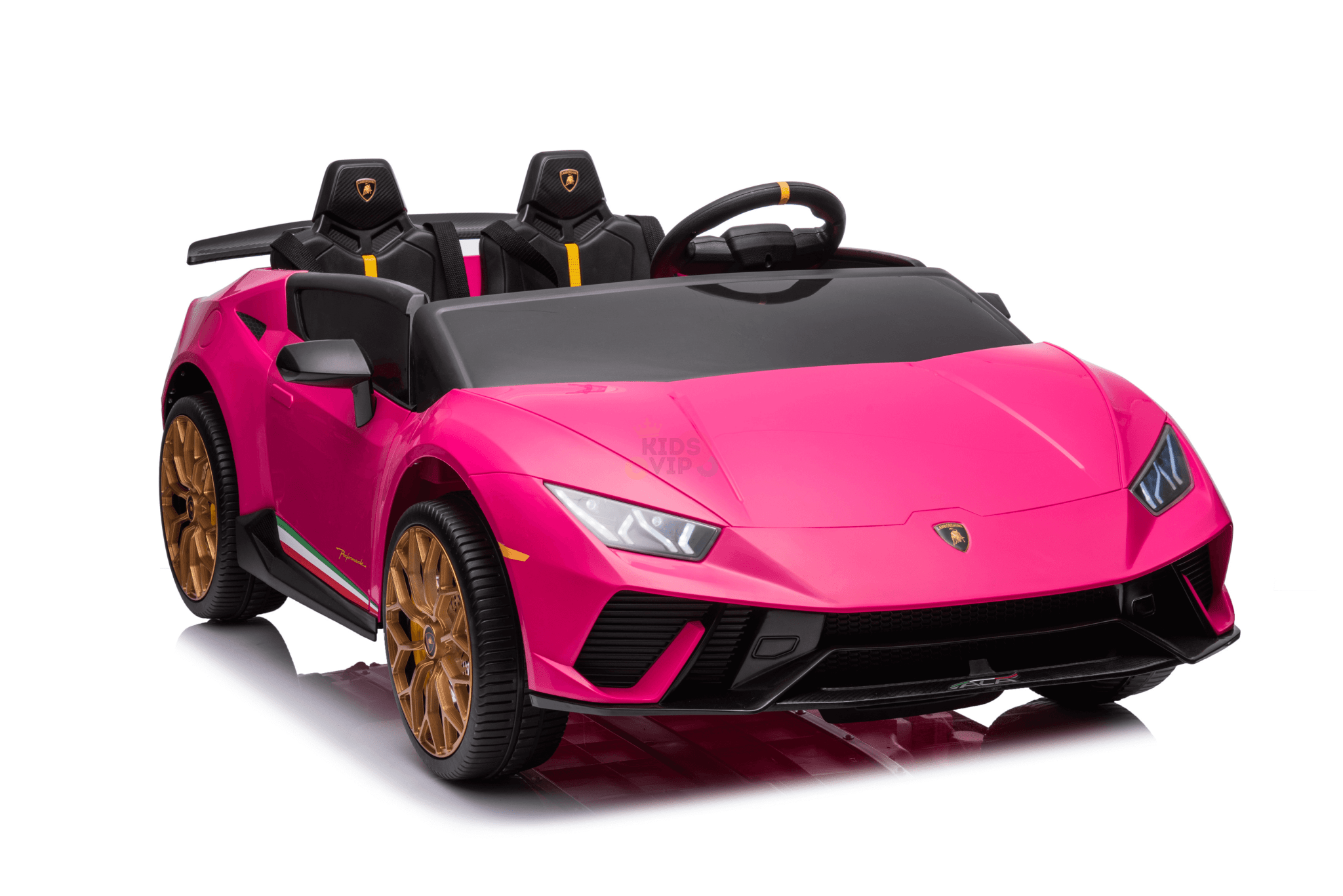 Pink 24V Lamborghini Huracan 4x4/AWD 2-Seater Licensed Ride-On Car W/ EVA Rubber Wheels, Music, RC.