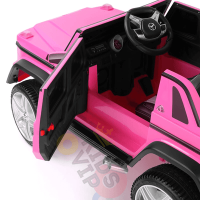 12V Pink Luxury Mercedes Maybach G650s Kids' 4x4 Ride-on SUV W/ Rubber Wheels, Music & RC.