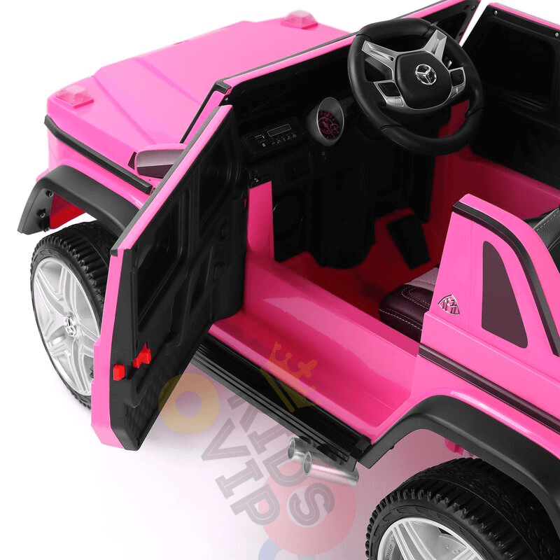 12V Pink Luxury Mercedes Maybach G650s Kids' 4x4 Ride-on SUV W/ Rubber Wheels, Music & RC.