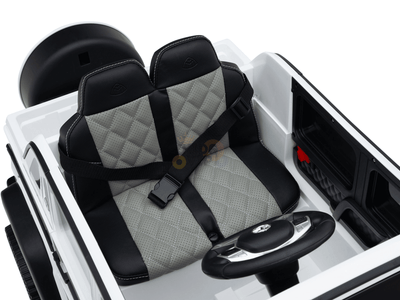 12V White Luxury Mercedes Maybach G650s Kids' 4x4 Ride-on SUV W/ Rubber Wheels, Music & RC.