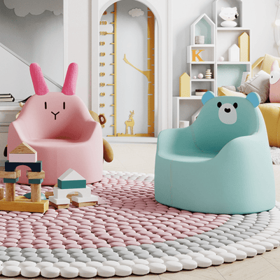 Kids' and Toddlers' Single Seat Cozy Panda Edition Play Sofa Chair - Pink.