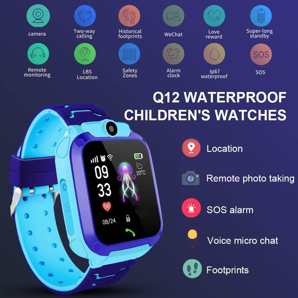 Add-On : Kids Smartwatch Set-Tracker w/GPS, Pedometer, SOS Alarm, Games, Camera, Voice Calling, Safe Zone.