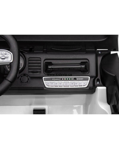 24V White 2-Seater Premium Edition Toyota 4x4 Truck for Kids W/ EVA Rubber Wheels, Music & RC.