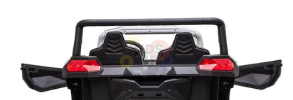 White 2-Seater XXL Edition Blade BT 24V/4WD Kids' Exclusive Buggy/UTV With Rubber Wheels, Leather Seats, Music & RC.