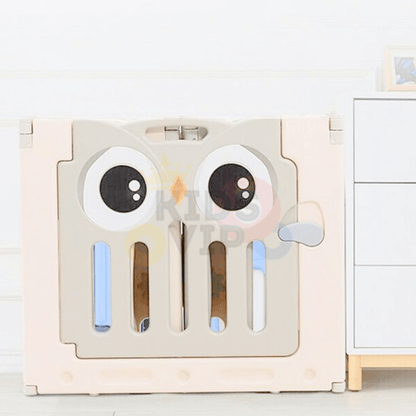 Grey 16 Panels Indoor/Outdoor Foldable Playpen, Fence, Interactive Safety Play Yard  for Toddlers and Infants.